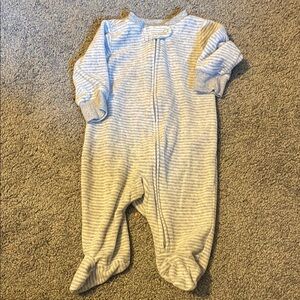 Carter's Soft Blue and Gray Striped Footie